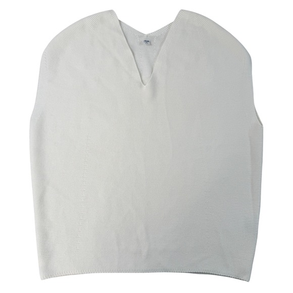 Uniqlo Sweaters - Uniqlo Womens 100% Cotton V-Neck Knit Vest Off White Cream Soft Oversized Medium